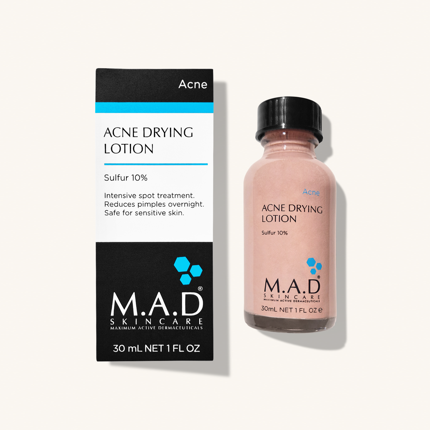 M.A.D SKINCARE Acne Drying Lotion w Sulfur 10% — Подсушивающий лосьон с 10% серой