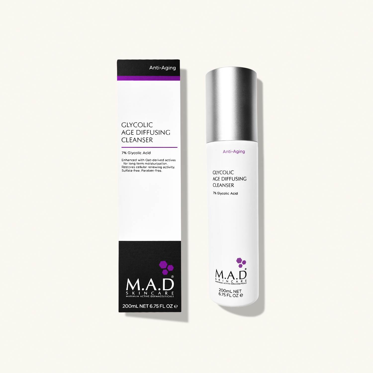 M.A.D SKINCARE Glycolic Age Diffusing Cleanser — Очищающий гель с 7% гликолевой кислотой предотвращающий старение кожи