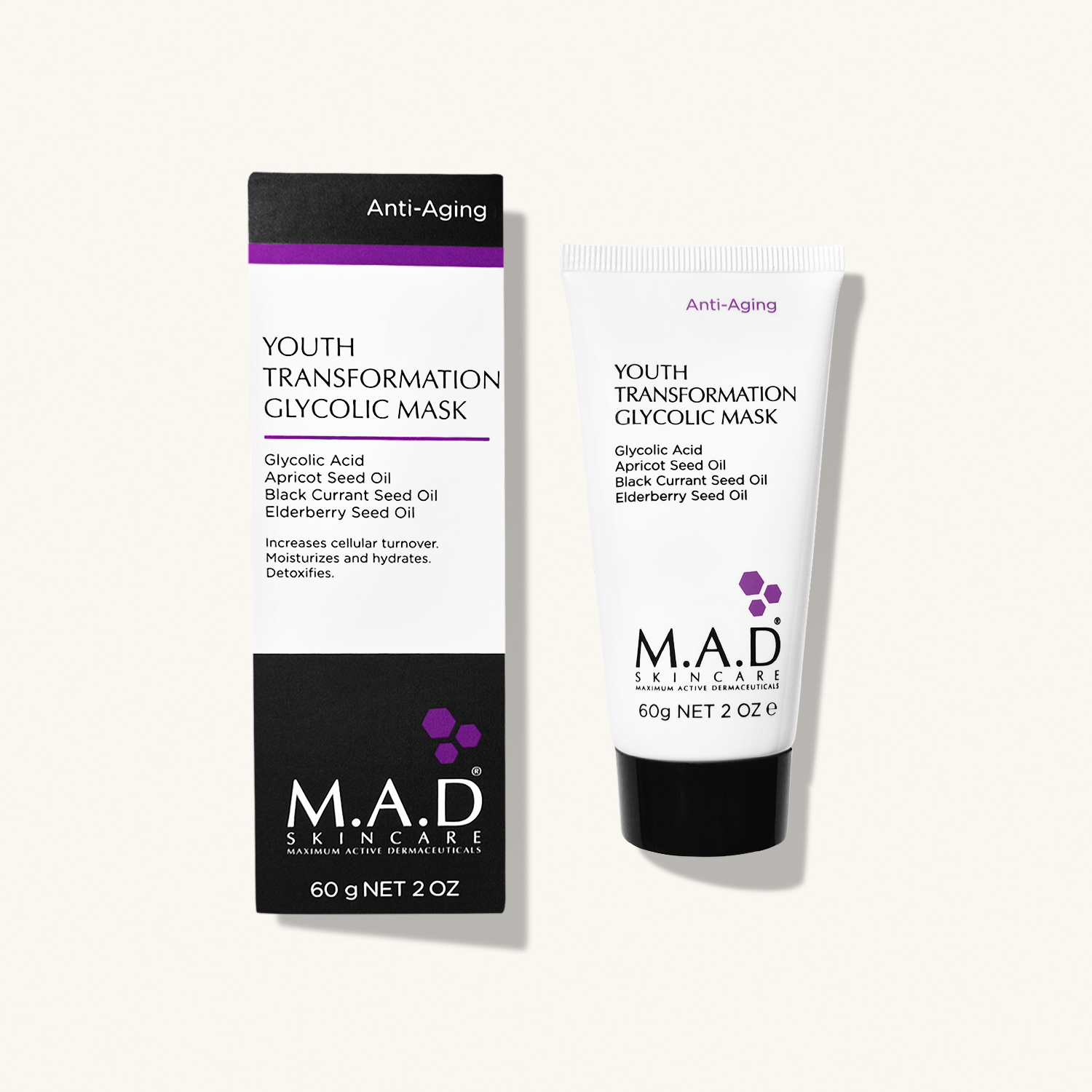 M.A.D SKINCARE Youth Transformation Glycolic Mask — Омолаживающая маска с гликолевой кислотой