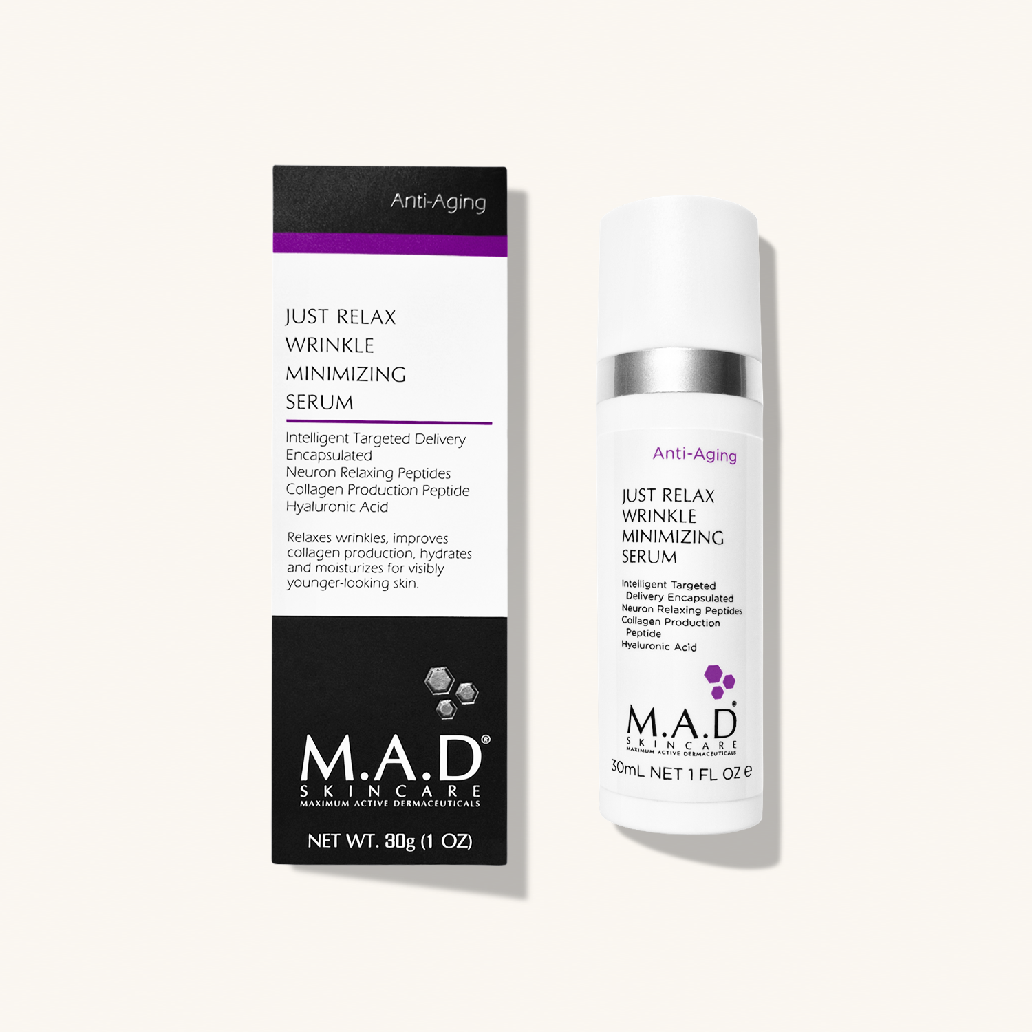 M.A.D SKINCARE Just Relax Wrinkle Minimizing Serum — Сыворотка с ботулоподобным эффектом