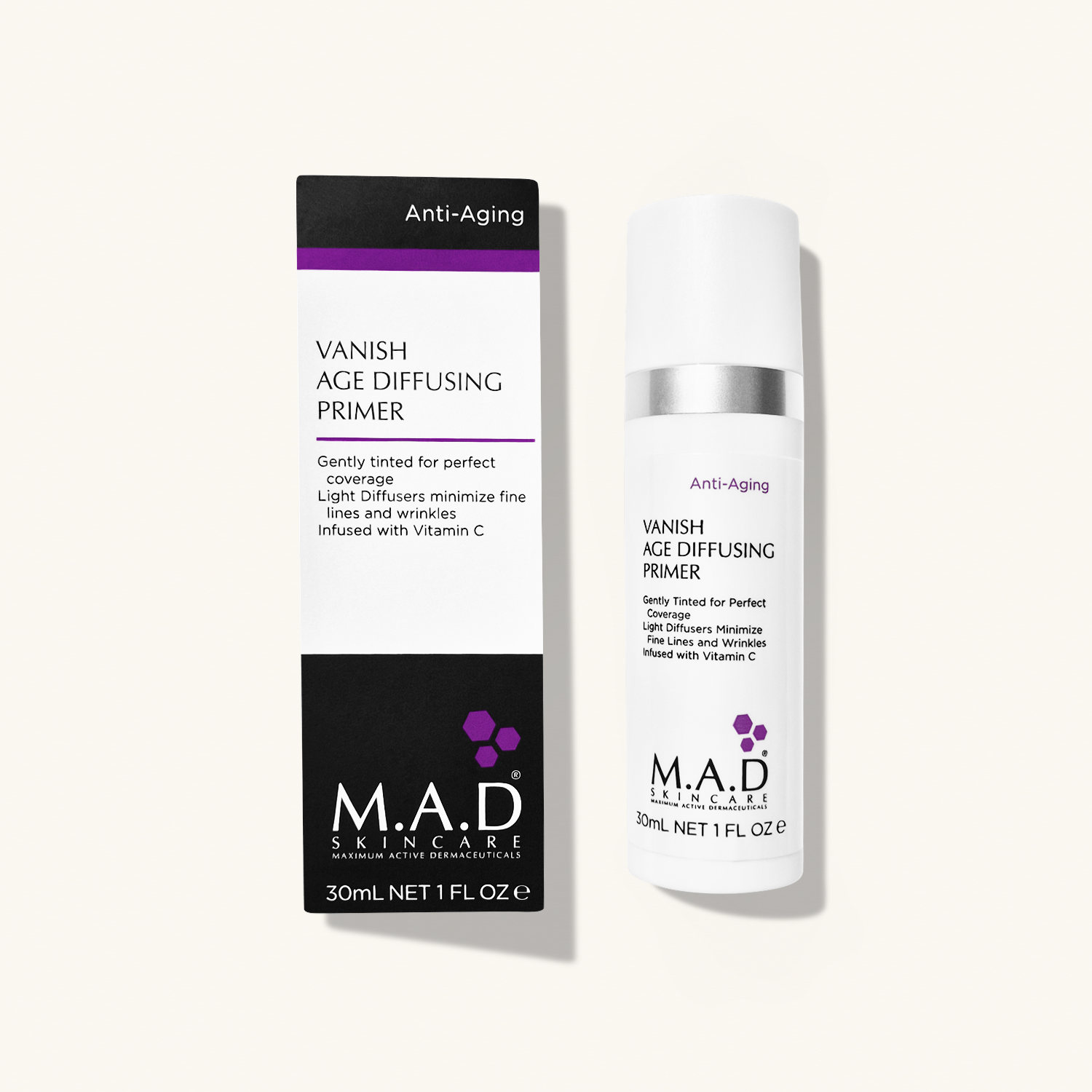 M.A.D SKINCARE Vanish Age Diffusing Primer — Антивозрастной светорассеивающий крем-праймер под макияж