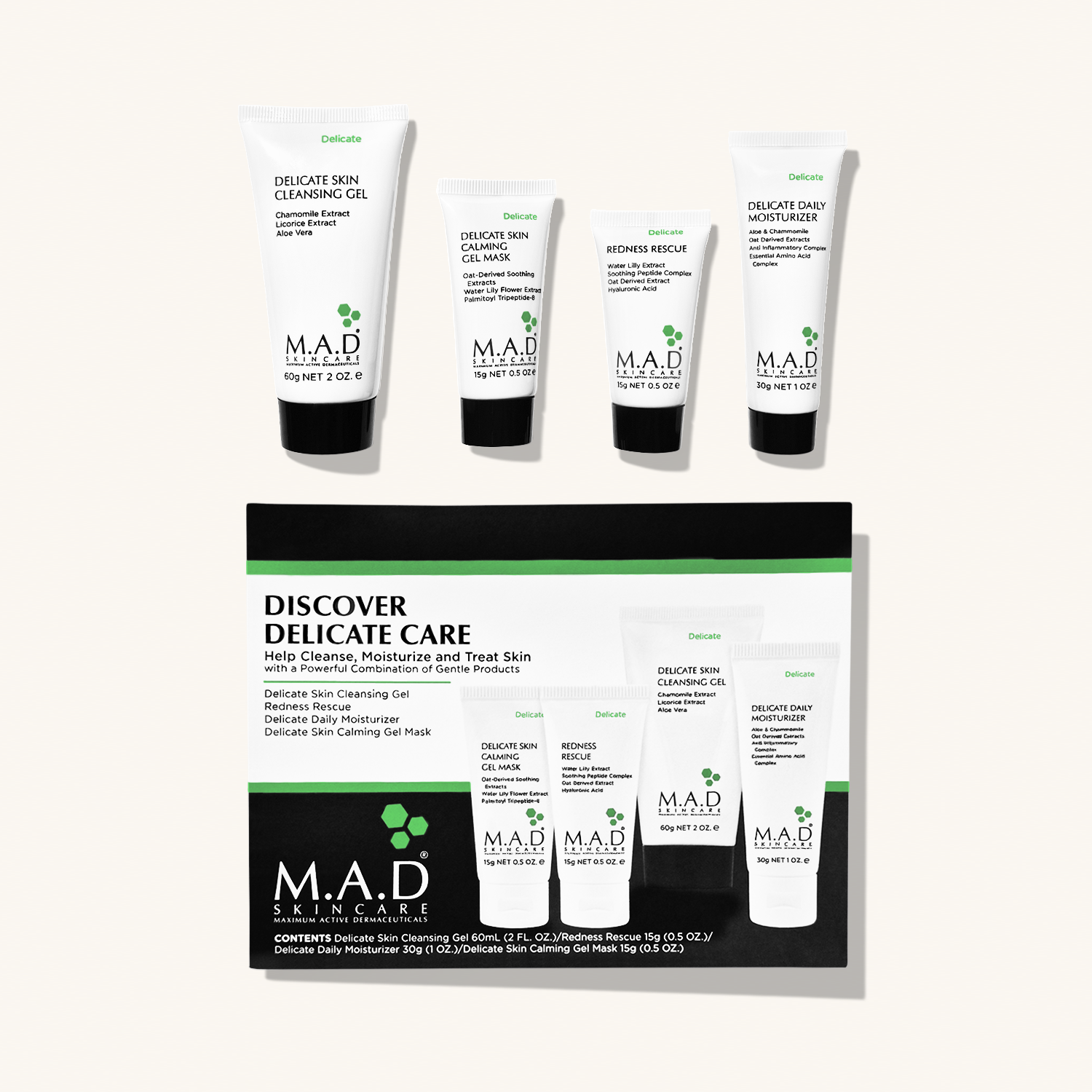 M.A.D SKINCARE Discover Delicate Care Kit — Дорожный набор препаратов для чувствительной кожи