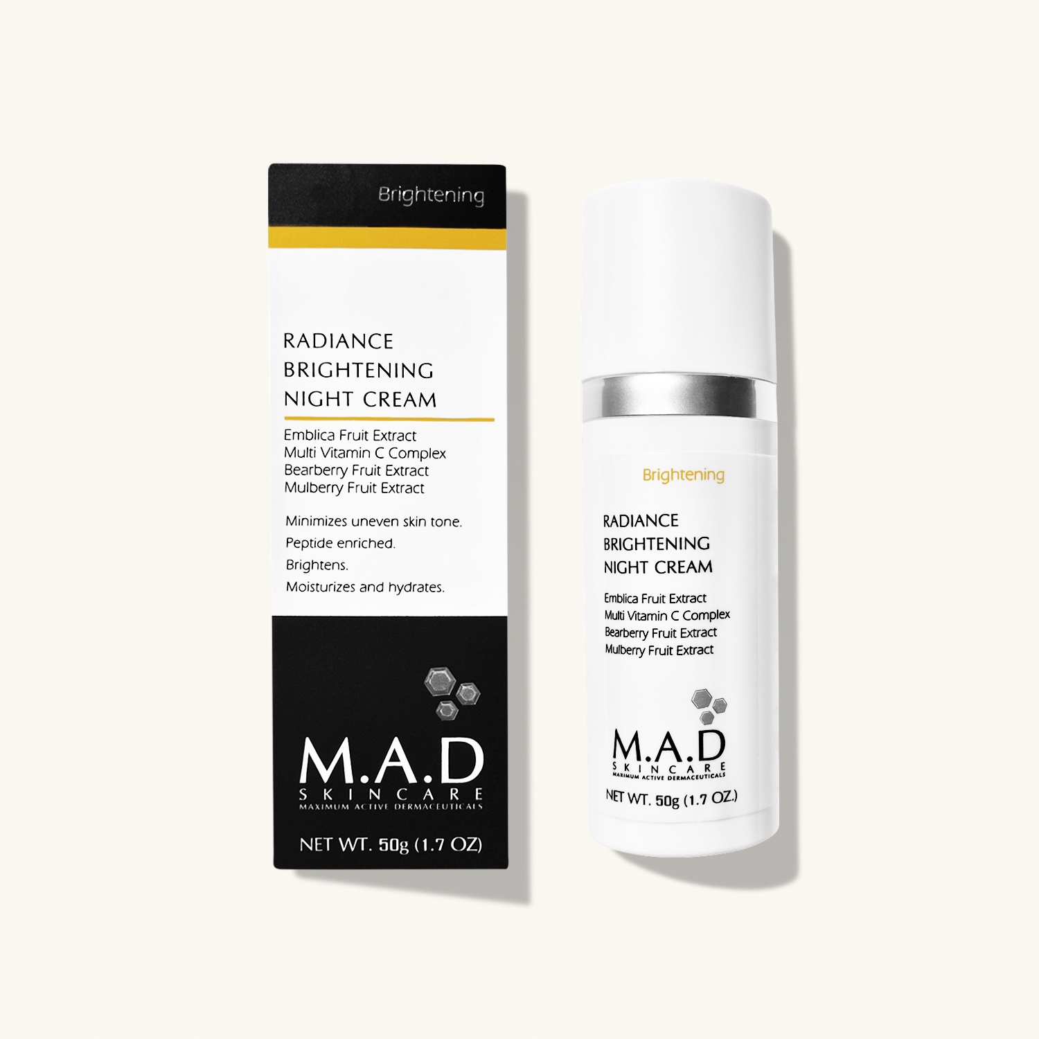 M.A.D SKINCARE Radiance Brightening Night Cream — Ночной восстанавливающий крем выравнивающий тон кожи