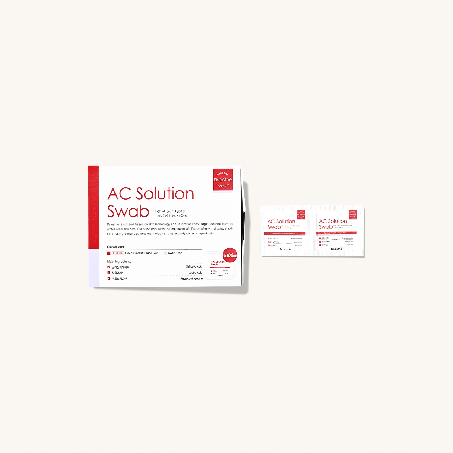 DR. ESTHE AC Solution Swab — Салфетки для проблемной кожи